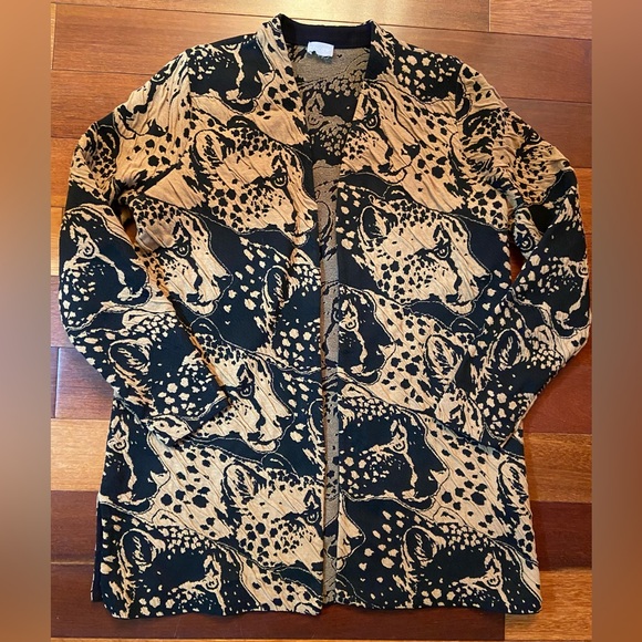 Chico’s Animal Print Jacquard Cardigan - Picture 3 of 12